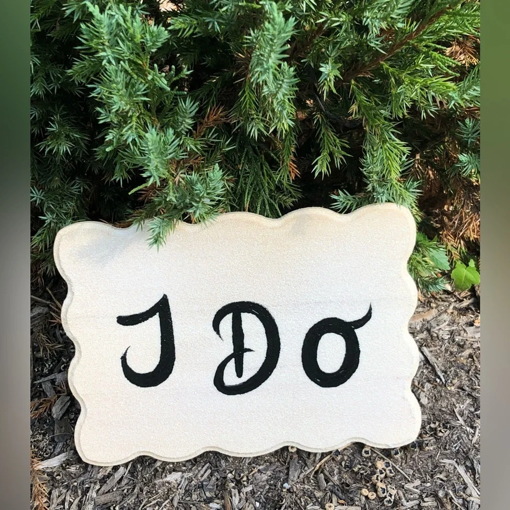 I Do White Wooden Wedding Sign